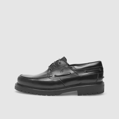 Goodyear welted men's shoes with stitched frames.