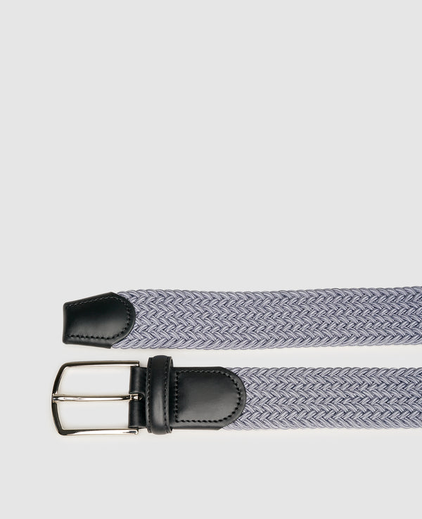 Elastic braided belt - Light gray