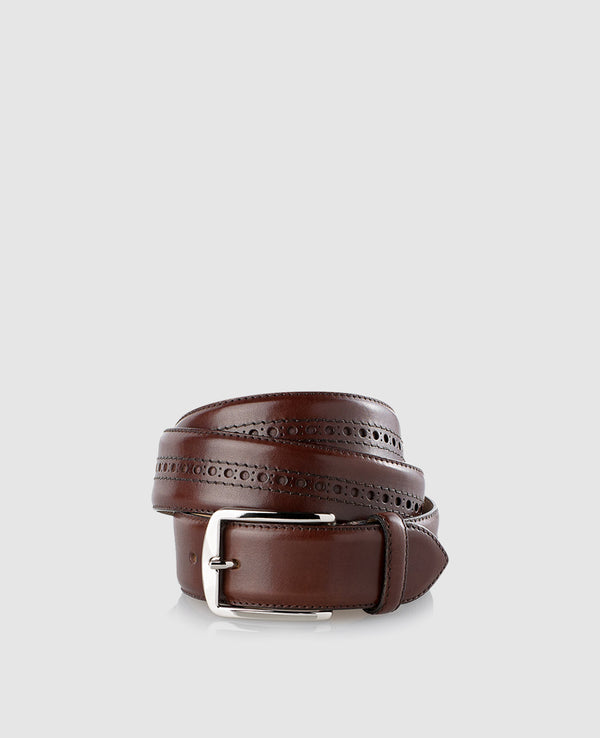 Lochmustergürtel in Dark Brown - Dark Brown